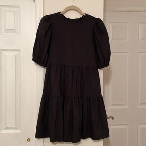 Zara Open Back Black Dress